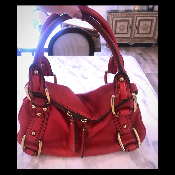 Banana Republic Handbags - Banana Republic Red Leather shoulder/ hobo bag